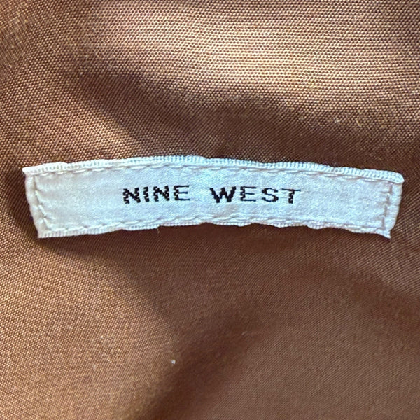 Nine West Women’s Brown Faux Leather Zip Closure Adjustable Strap Crossbody Bag