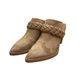 Vita Women’s Tan Suede Braided Slip-On Block Heel Mule Size 8
