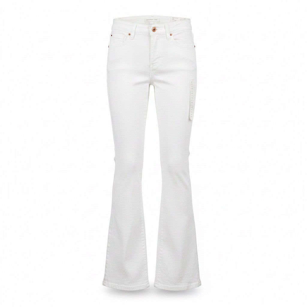 American Eagle Womens White Kick Boot Jeans Short Stretch Fit Size 2
