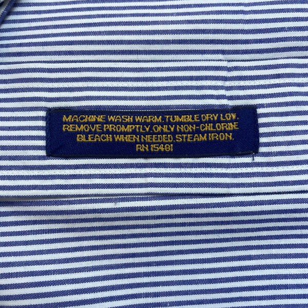 Tommy Hilfiger Men's Blue & White Striped Long Sleeve Dress Shirt Sz 15.5/33