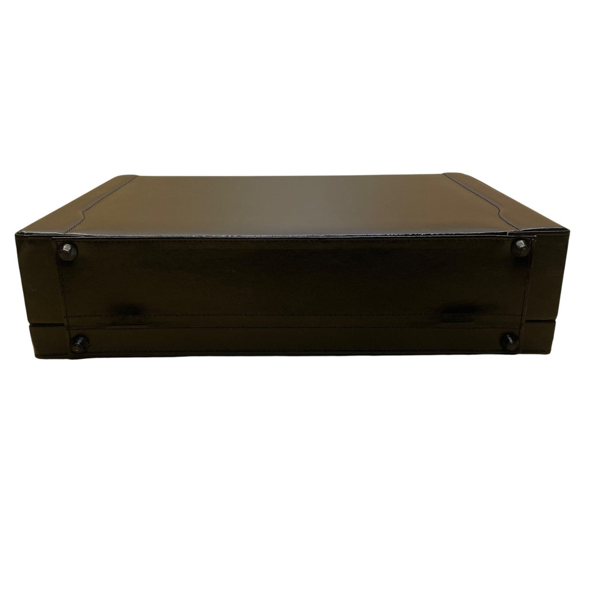 Solid Brass Black Genuine Bonded Leather Password Lock Executive Briefcase