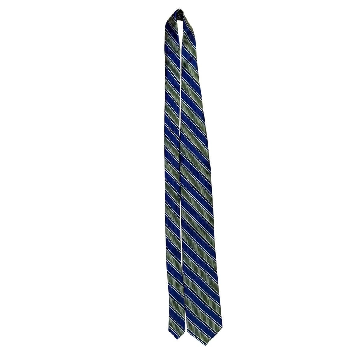 Robert Talbott Mens Blue & Green 100% Silk Striped Pattern Necktie