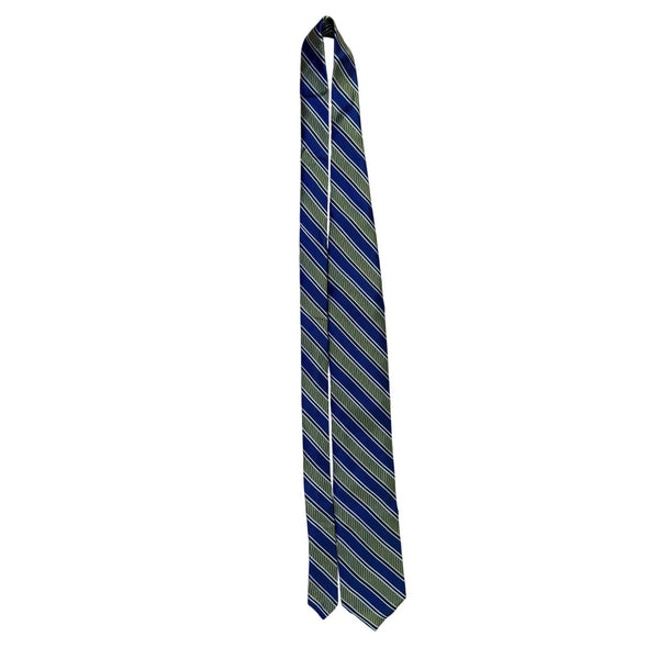 Robert Talbott Mens Blue & Green 100% Silk Striped Pattern Necktie