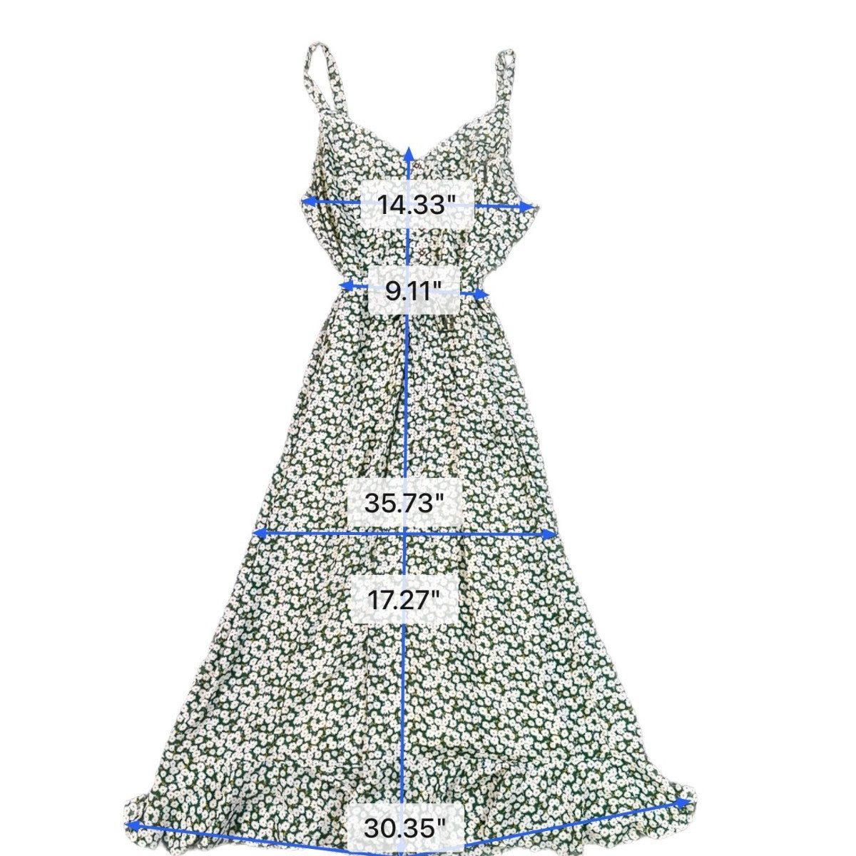 Lulus Womens Green Floral Maxi Dress Sleeveless Adjustable Straps Size Large