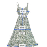 Lulus Womens Green Floral Maxi Dress Sleeveless Adjustable Straps Size Large