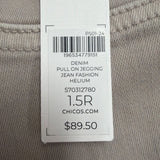 Chicos Womens Beige Stretch Comfortable Slim Fit Pull-On Jeggings Size 15R