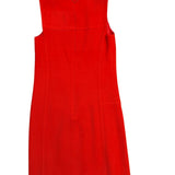 Akris Punto Womens Red Wool Pleated Sleeveless Dress Italy Design Size 34