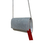 Kelly & Katie Women’s Silver Crystal Rhinestone Chain Strap Evening Clutch
