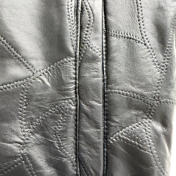 Duke Haband Mens Black Leather Jacket Large Zip Front Classic Design Size L