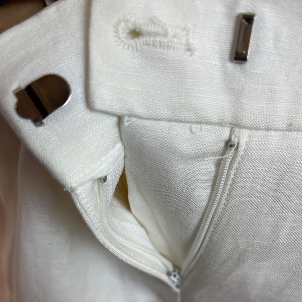 Calvin Klein Womens High-Rise White Trousers With Straight Fit Size 6 - New