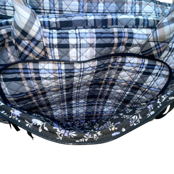 Vera Bradley Women’s Plaid Quilted With Adjustable Strap Weekender Travel Bag