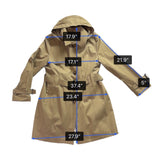 Michael Kors Womens Tan Cotton Blend Belted Trench Coat With Hood Size XL
