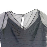 Adrianna Papell Womens Black Long Sleeve Tiered Ruffle Sheath Dress Size 4