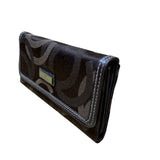 Minicci Women’s Brown Fabric Patterned With Multiple Compartments Clutch Wallet