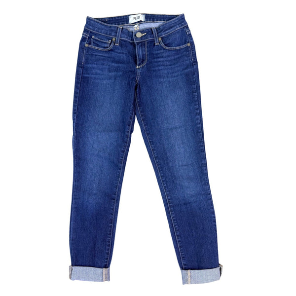Paige Womens Blue Cotton Blend Verdugo Ankle Jeans Size 25