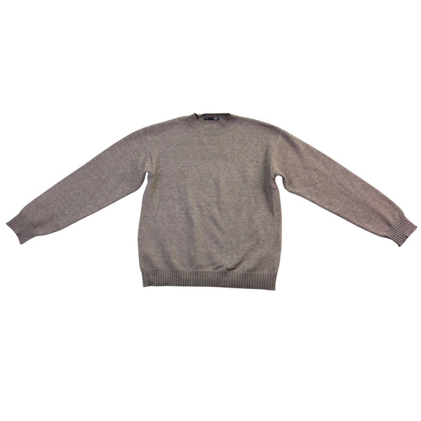 Dazy Mens Taupe Crew Neck Sweater Stylish Warm Knitwear Size S