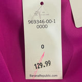 Banana Republic Fuchsia Flutter Sleeve Belted Dress Size 0 Lightweight Woven Fab