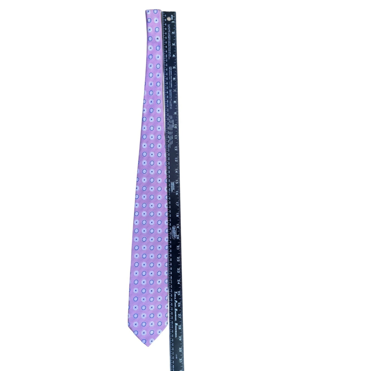 Hugo Boss Mens Pink & Blue Silk Geometric Pattern Tie Made In Italy Classic