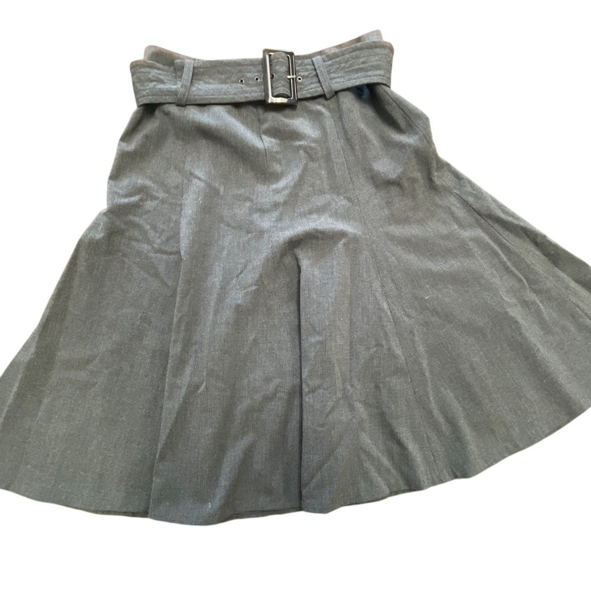 Grace Elements Women's Gray A-Line Midi Skirt With Belt Sz 6