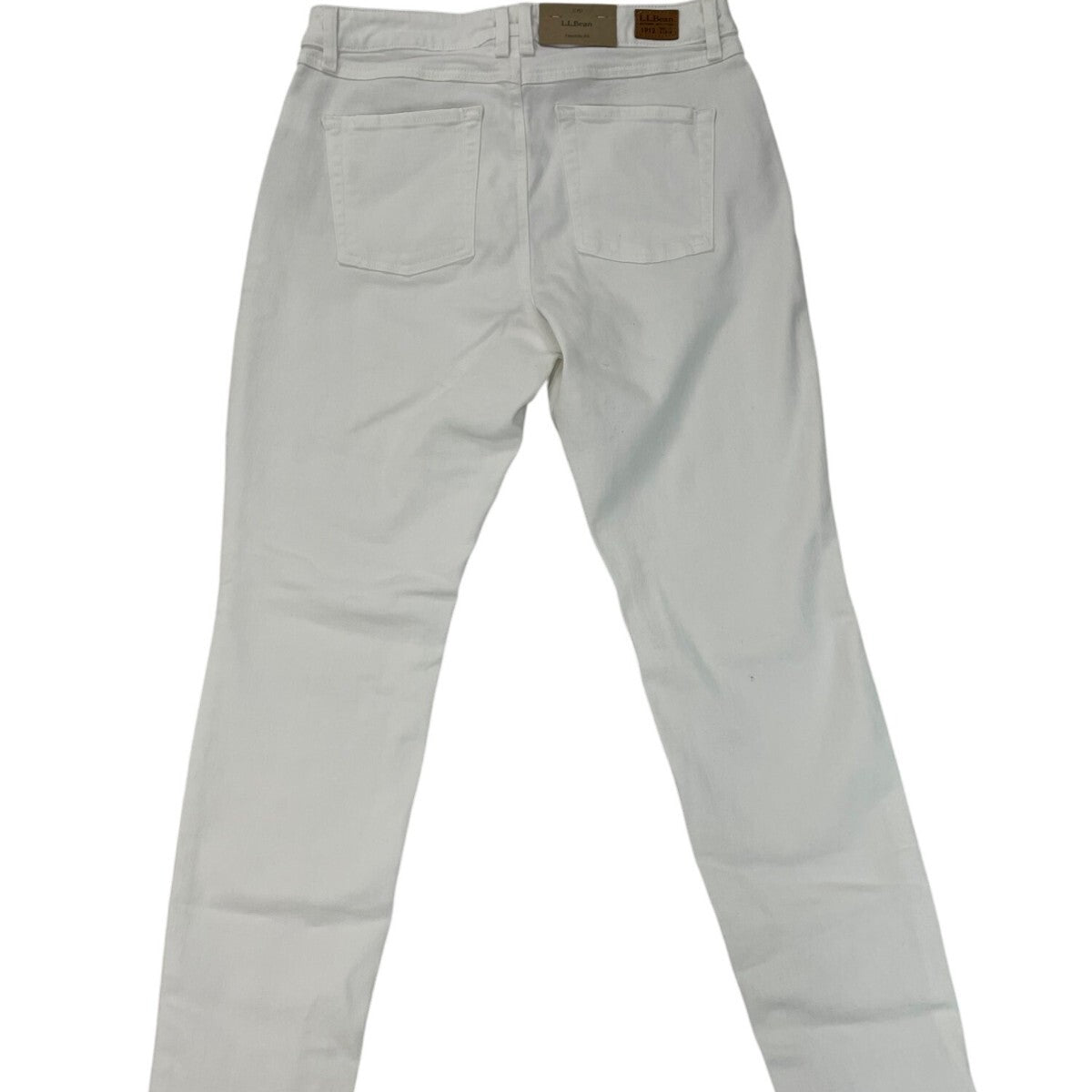 L.L.Bean Womens Beanflex White Jeans Favorite Fit Stretch Denim Size 12P - New