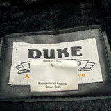 Duke Haband Mens Black Leather Jacket Large Zip Front Classic Design Size L