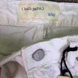 Banjara Womens White Distressed Straight-Leg Jeans With Raw Hem Size 9/28