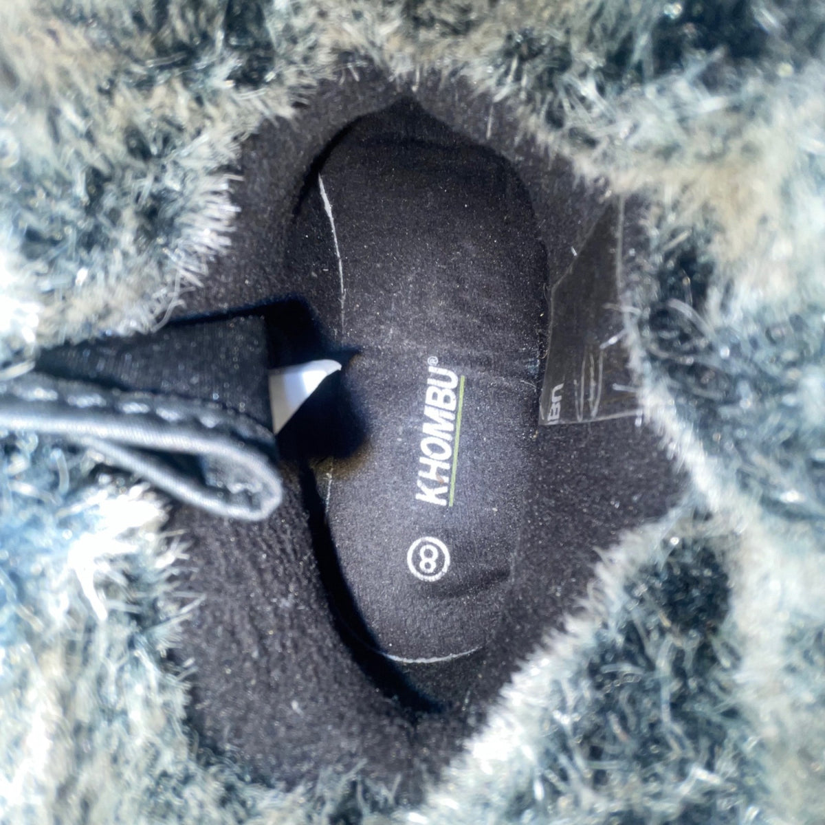 Khombu Women’s Black Faux Fur-Lined & Faux Leather Winter Snow Boots Size 8M