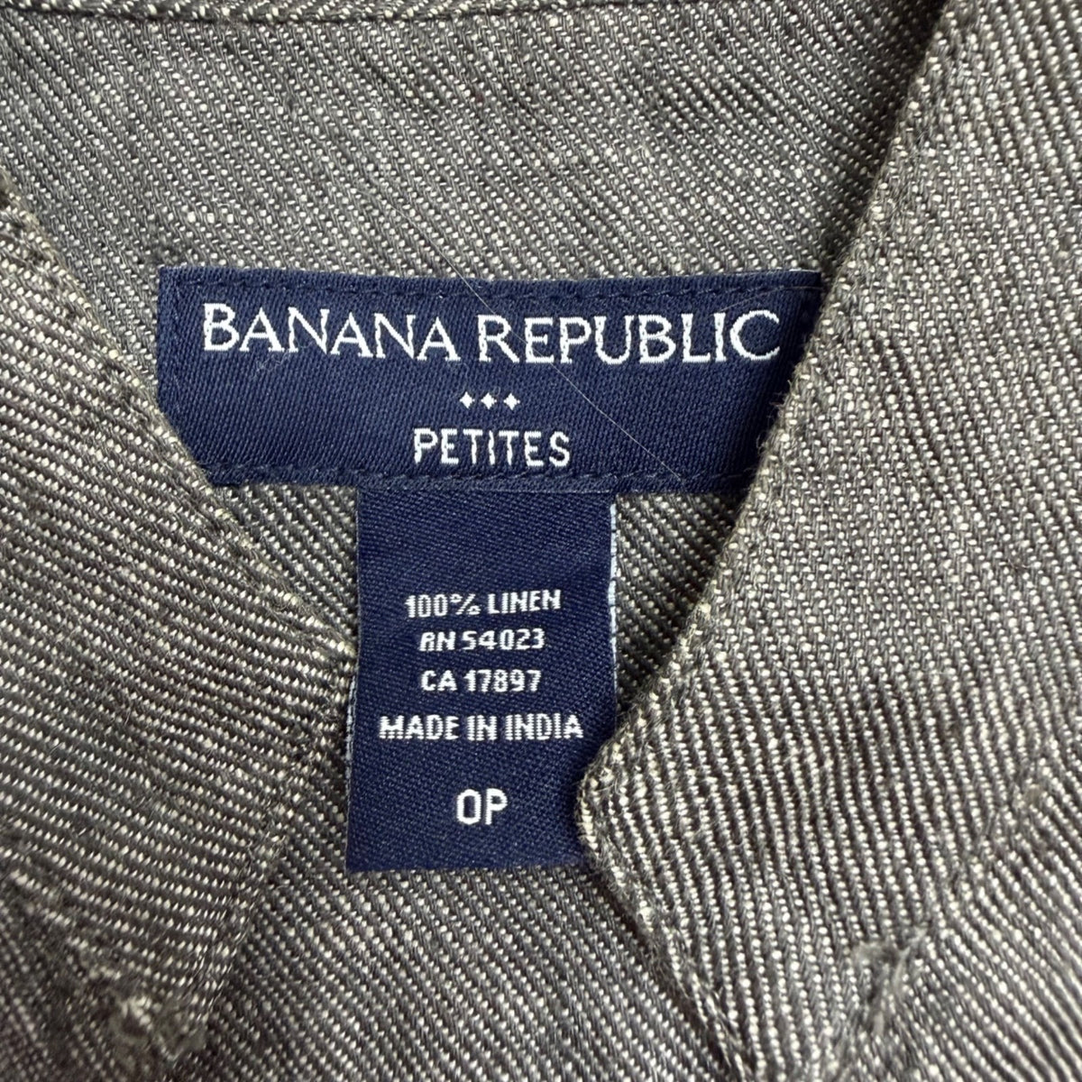 Banana Republic Womens Gray Linen Button-Up Blazer Jacket Size 0P