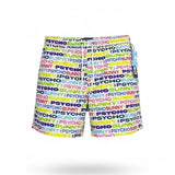 Psycho Bunny Mens Multicolor Swim Trunks Logo Print Elastic Drawstring Sz XL