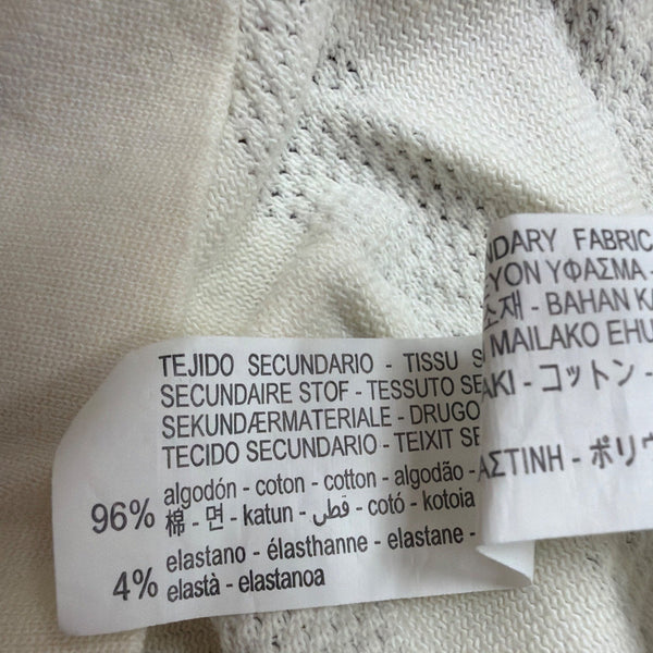 Zara Mens Cream Polo Shirthort Sleeve Ribbed Casual Size S