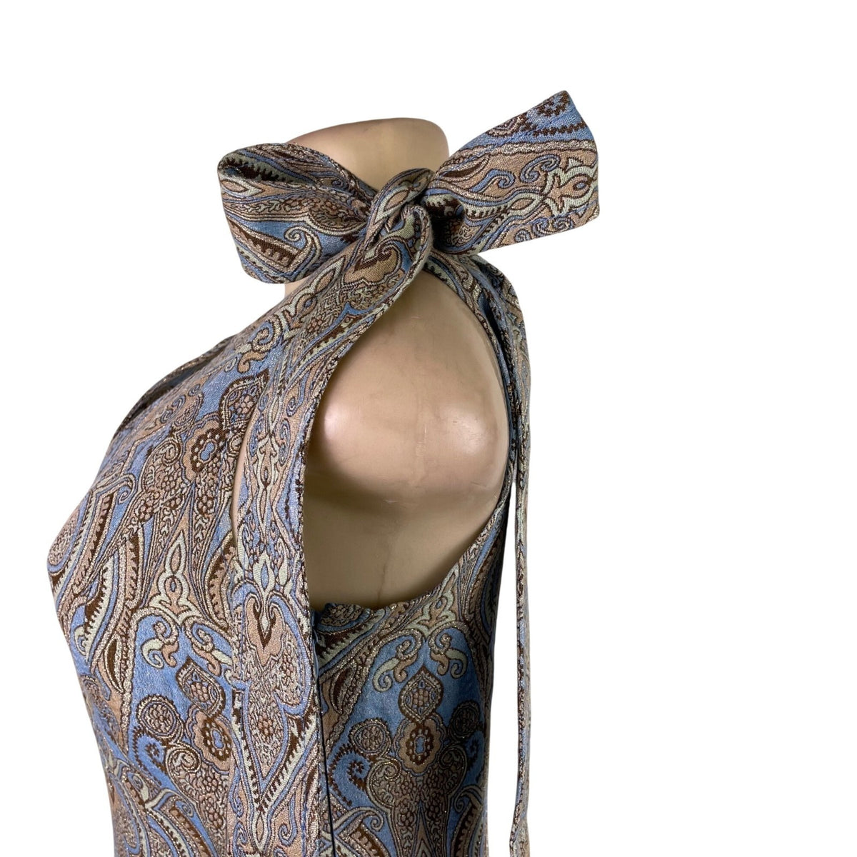 Talbots Womens Paisley Print Cotton & Silk Blend Sleeveless Sheath Dress Size 2P