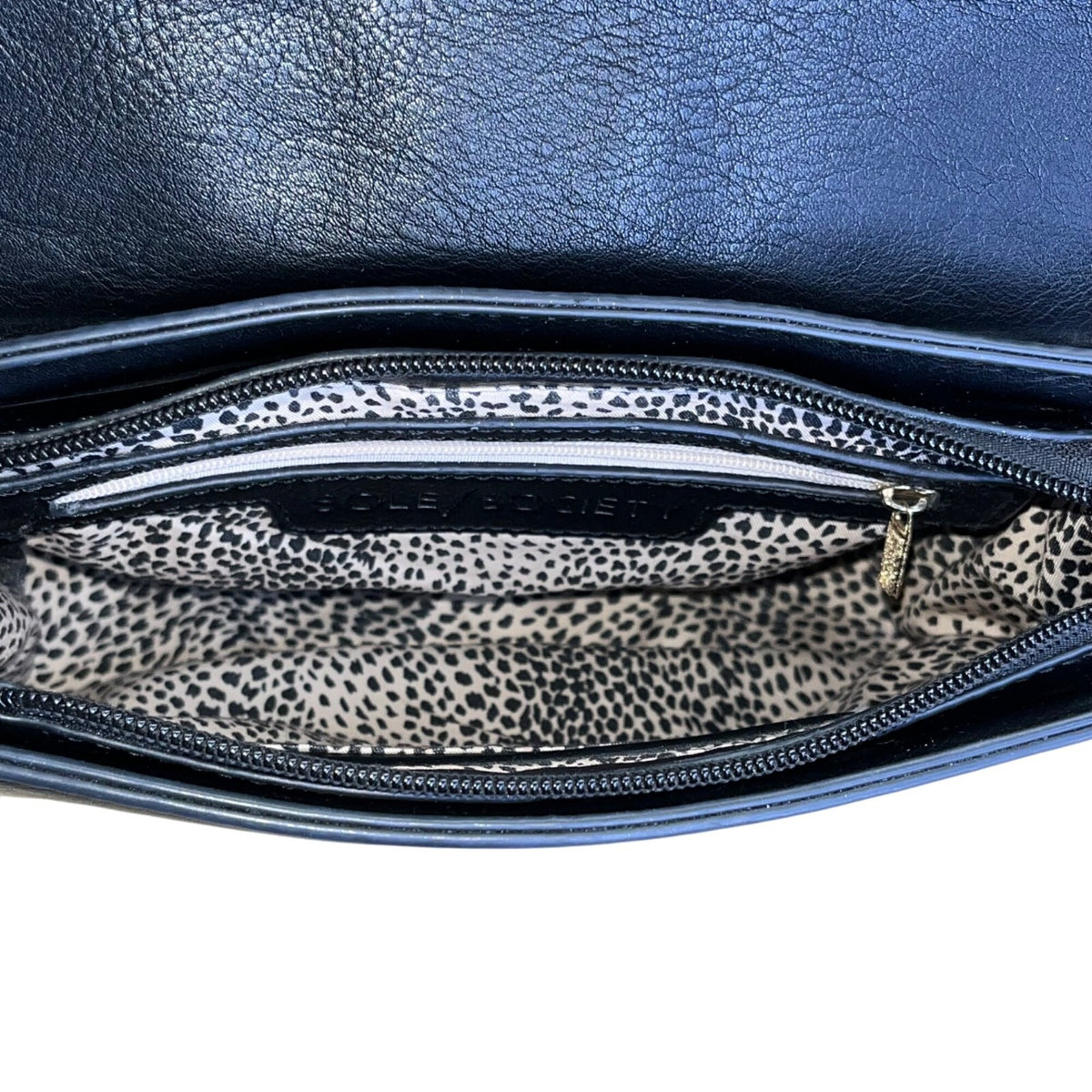 Sole Society Black Faux Leather Adjustable Strap & Snap Closure Crossbody Bag