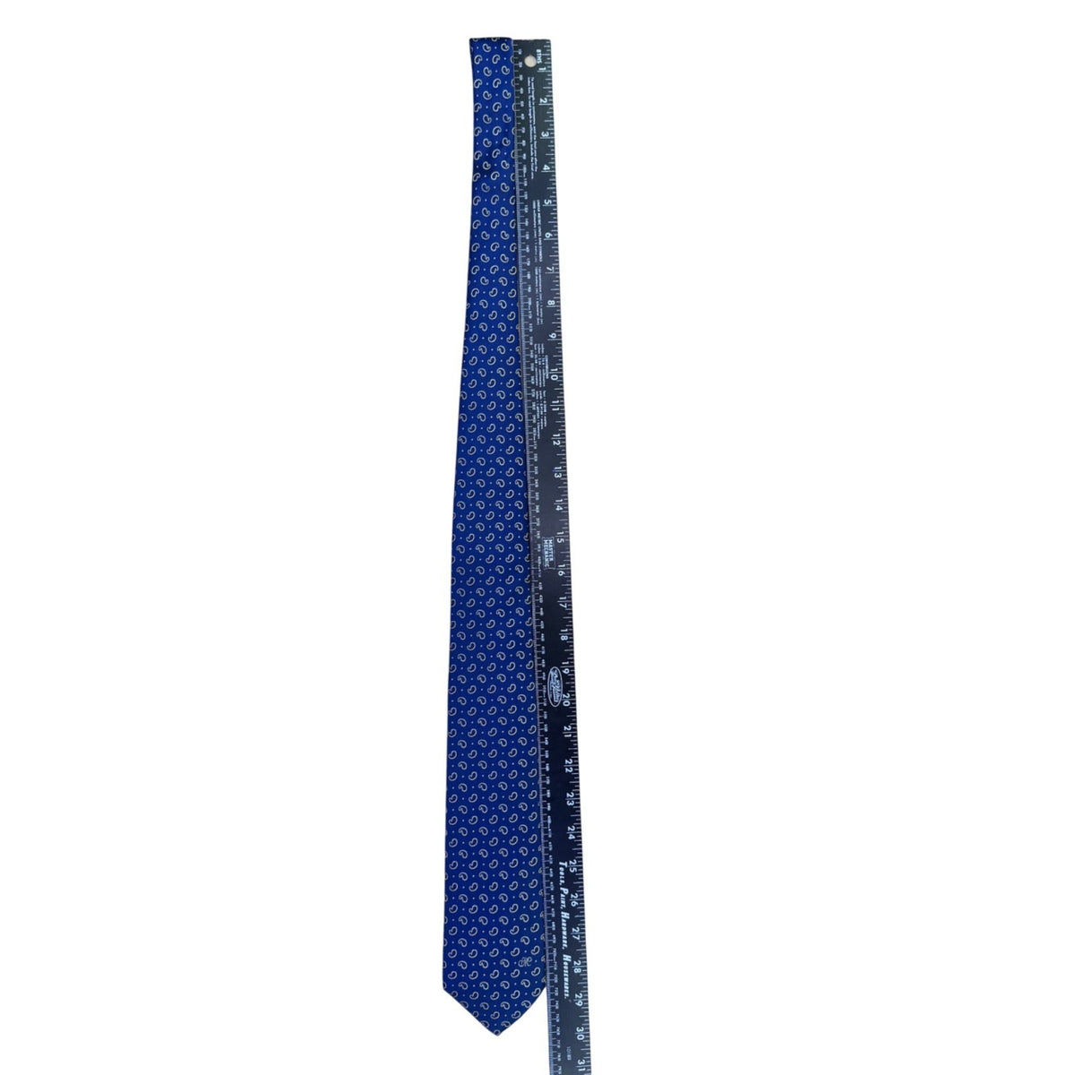 Metrocity Mens Blue Silk Paisley Print Neck Tie Formal Accessory