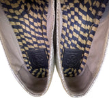Tory Burch Women’s Silver & Blue Leather Metallic Slip-On Espadrille Shoes Sz 7M