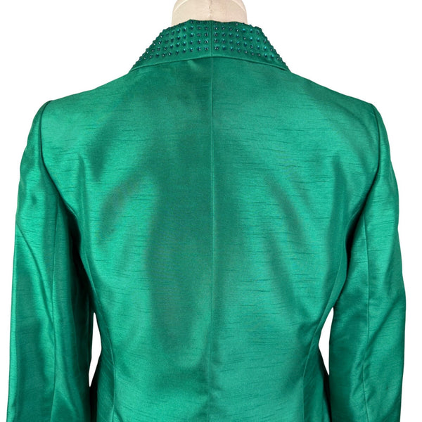 Albert Nipon Womens Green Dress & Jacket Set Elegant Formal Outfit Size 4