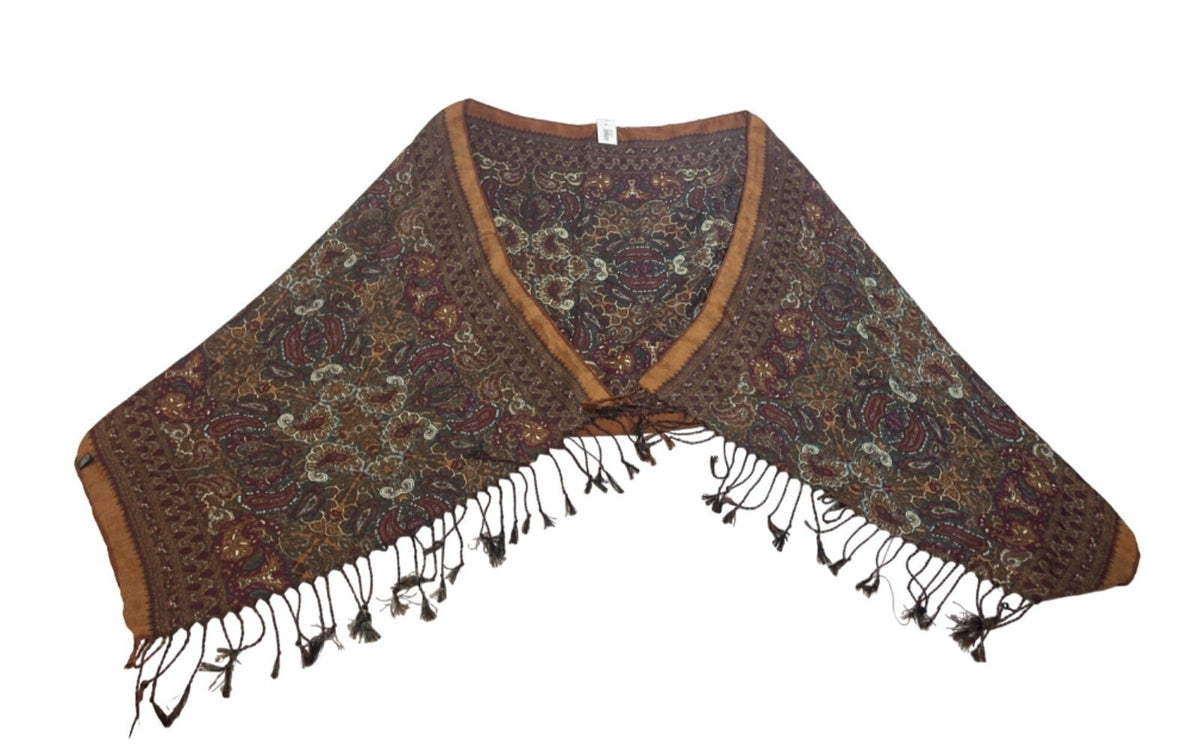 LDS Sheila Paisley Multicolor Shawl With Fringe Detailing