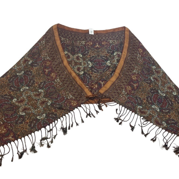 LDS Sheila Paisley Multicolor Shawl With Fringe Detailing