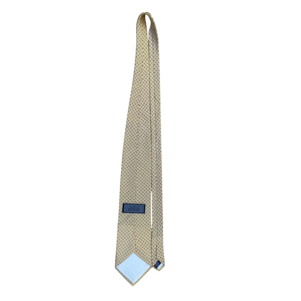 Neo By Bill Blass Mens Yellow 100% Silk Patterned Woven Tie Formalwear