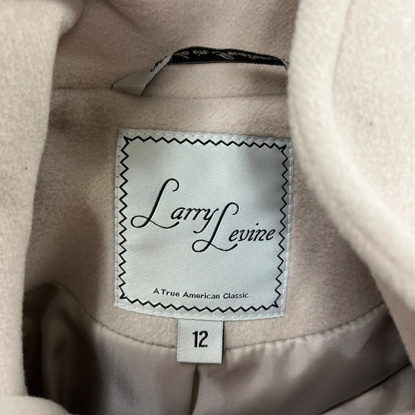 Larry Levine Women's Beige Double-Breasted Turtleneck Coat Sz 12 - New