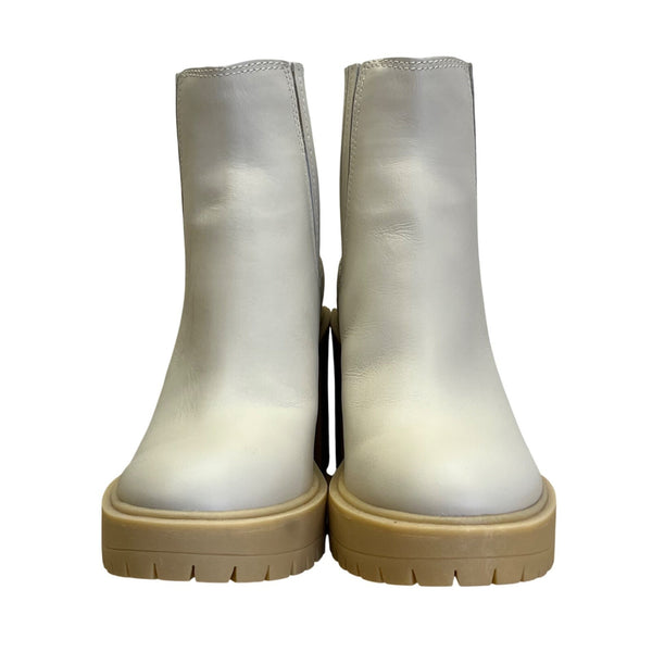 Vita Women’s White Leather Chunky Heel Caster H20 Boots Size 8 - New