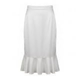 Cato Womens White Rayon Blend Trumpet Hem Skirt Elegant Style Size 14/16W