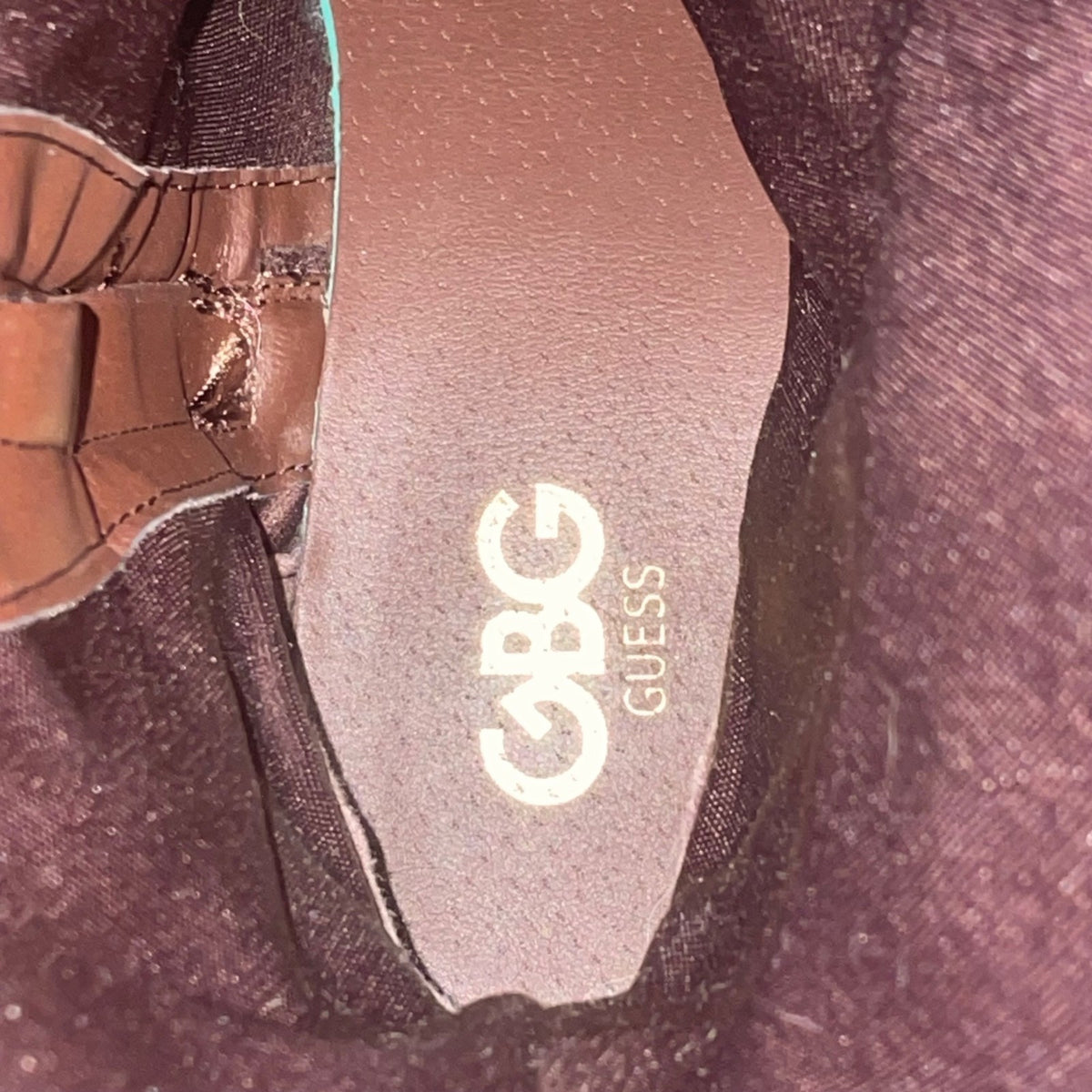 GBG Guess Women’s Brown Faux Leather Knee-High Side-Zip Riding Boots Size 10M