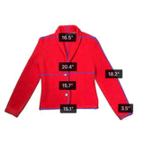 Talbots Womens Red Wool Blazer Textured Design Silver Buttons Size 4