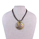 Chicos Womens Gold Tone & Silver Tone Leatherette Necklace Modern Geometric