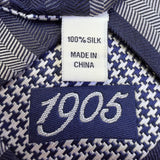 Jos A Bank Mens Blue Silk Striped Tie Classic Chevron Pattern Formal Necktie 5