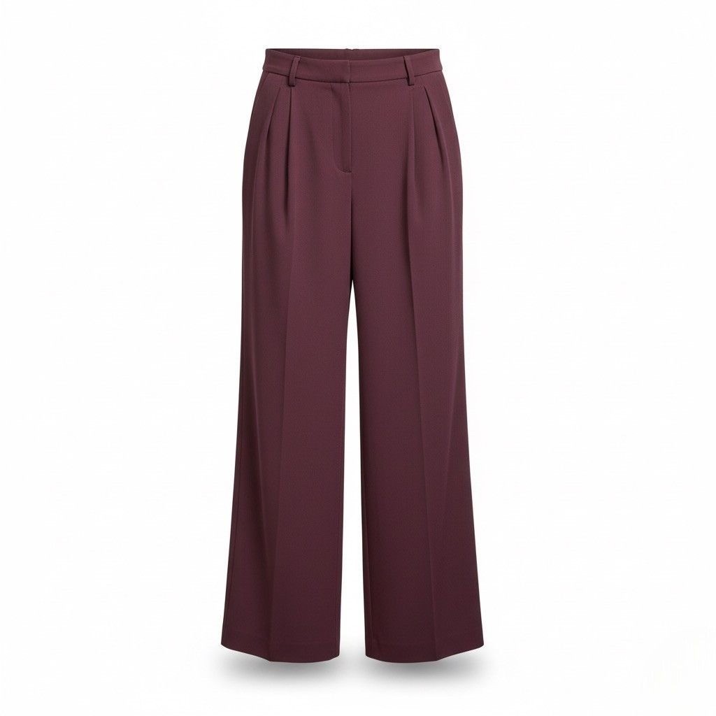 Express Womens Burgundy Wide-Leg Pants Recycled Polyester Blend Size M