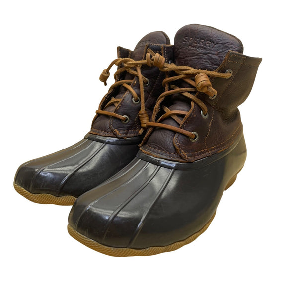 Sperry Women’s Brown Leather Classic Outdoor Waterproof Duck Boots Size 7.5W
