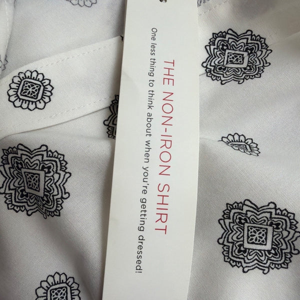 Talbots Womens White Non-Iron Short Sleeve Button-Down Shirt Size 16