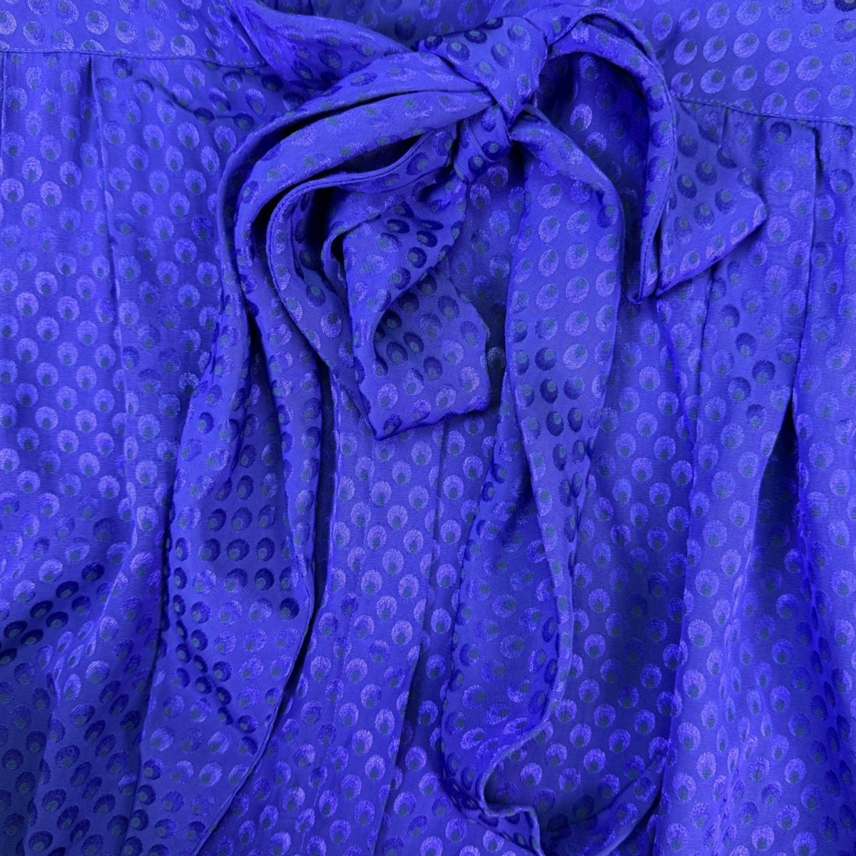 Vintage Evan-Picone Womens Blue Long Sleeve Tie Neck Blouse Size 8