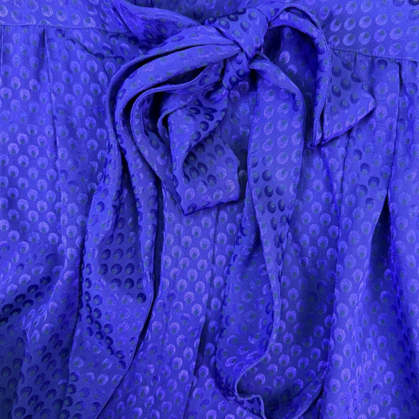Vintage Evan-Picone Womens Blue Long Sleeve Tie Neck Blouse Size 8